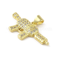 Rack Plating Brass Micro Pave Cubic Zirconia Pendants&nbsp;KK-C052-08C-G