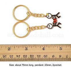 2Pcs 304 Stainless Steel Enamel Keychain&nbsp;KEYC-FS00034-01