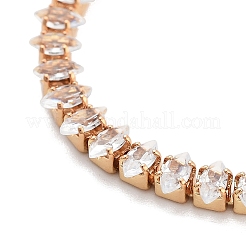 Brass Pave Clear Cubic Zirconia Horse Eye Box Chain Slider Bracelets&nbsp;BJEW-YWC0002-06A-G