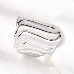 304 Stainless Steel Open Cuff Rings for Women&nbsp;RJEW-K313-17P