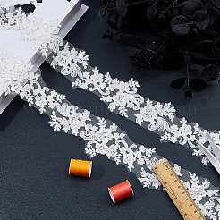 2Yards Polyester Flower Embroidery Lace Trim with Glass Beads&nbsp;OCOR-DC0001-27A