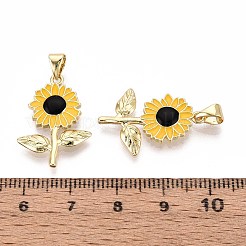Brass Enamel Pendants&nbsp;KK-T071-109G