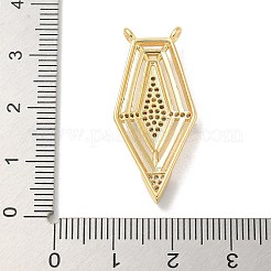 Brass Micro Pave Cubic Zirconia Pendants&nbsp;KK-B124-10GP
