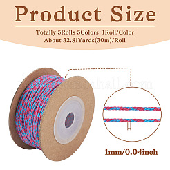 5 Rolls 5 Colors Cotton Cord&nbsp;OCOR-TA0001-48
