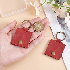 2Pcs PU Imitation Leather Keychains&nbsp;KEYC-GO0001-08