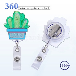 Rhinestone Quicksand Effect Acrylic & ABS Plastic Badge Reel&nbsp;AJEW-SZ0002-48D