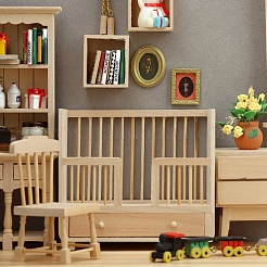 Wood Crib Bed Miniature Ornaments&nbsp;PW-WGC84EF-01