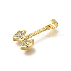Rack Plating Brass Micro Pave Cubic Zirconia Pendants&nbsp;KK-Z086-66G-03