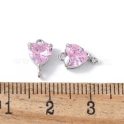 Brass Pave Cubic Zirconia Connector Charms&nbsp;KK-F892-53P-10