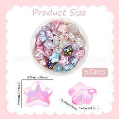 50Pcs Opaque UV Plating Acrylic Beads&nbsp;OACR-PA0001-01