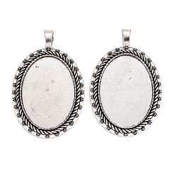 Tibetan Style Alloy Big Pendant Cabochon Settings&nbsp;TIBE-I025-02AS