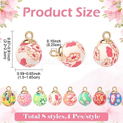 32Pcs 8 Colors Handmade Polymer Clay Pendants&nbsp;CLAY-YW0002-74