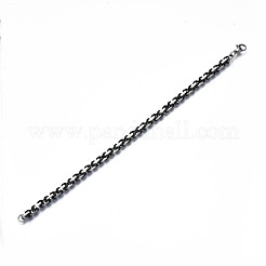 Ion Plating(IP) Two Tone 201 Stainless Steel Byzantine Chain Bracelets&nbsp;BJEW-S057-95A