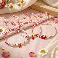 3Pcs Handmade Brass Enamel Charm Bracelets&nbsp;OI2276-10