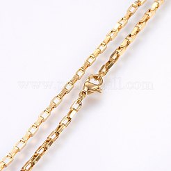 304 Stainless Steel Box Chain Necklaces&nbsp;NJEW-F226-07G-06