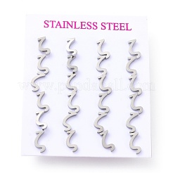 Tarnish Resistant 304 Stainless Steel Greek Alphabet Stud Earrings&nbsp;STAS-D007-07P-18