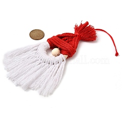 Christmas Handmade Woven Macrame Cotton Thread Santa Claus Pendant Decorations&nbsp;HJEW-JM02455