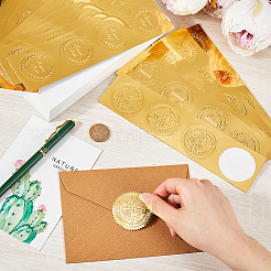 50 Sheets 5 Styles Plastic Self Adhesive Gold Foil Embossed Stickers&nbsp;DIY-CP0010-42
