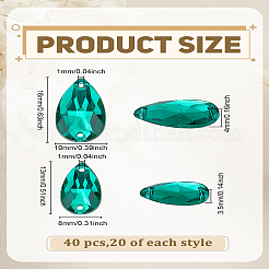 40Pcs 2 Styles Sew on Rhinestone&nbsp;ACRT-LP0001-01