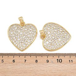 Brass Micro Pave Cubic Zirconia Pendants&nbsp;KK-B157-03G