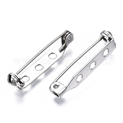 Tarnish Resistant 201 Stainless Steel Brooch Pin Back Safety Catch Bar Pins&nbsp;STAS-S117-022C