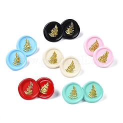 Flat Round with Sailboat Stud Earrings for Women&nbsp;EJEW-N046-014-NR