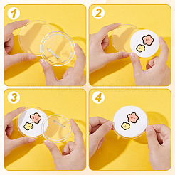 Acrylic Button Pin Badge&nbsp;TACR-WH0021-14A