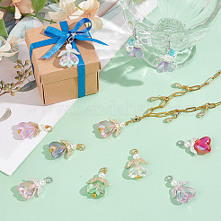 30Pcs 2 Colors Glass Pendants&nbsp;PALLOY-PH01718