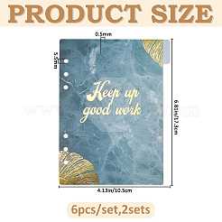 Rectangle with Marble Pattern PP Plastic Notebook Index Divider Sheets&nbsp;AJEW-WH0609-666B
