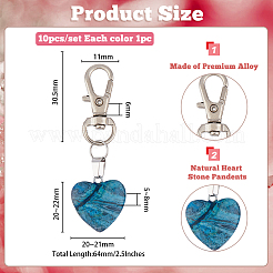 Heart Gemstone Pendant Decoration&nbsp;HJEW-AB00090