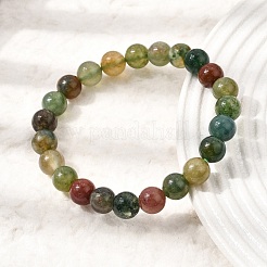 8MM Natural Indian Agate Round Beaded Stretch Bracelets for Women&nbsp;GG-CBA3F02-08