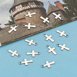 Tarnish Resistant Stainless Steel Tiny Cross Charms&nbsp;LS-STAS-Q168-07