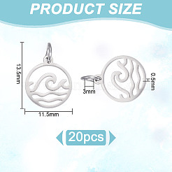 20Pcs 304 Stainless Steel Charms&nbsp;STAS-UN0060-57
