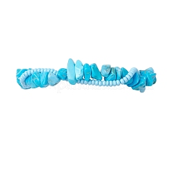 Handmade Glass Seed & SyntheticTurquoise Chip Beads Braided Bead Bracelets&nbsp;BJEW-MZ00250-02
