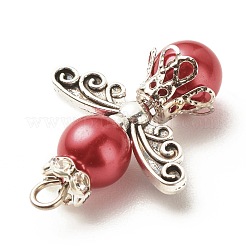 Baking Paint Pearlized Glass Pearl Pendants&nbsp;PALLOY-JF01576