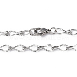 Non-Tarnish 201 Stainless Steel Teardrop Link Chain Necklace for Men Women&nbsp;NJEW-I122-03P