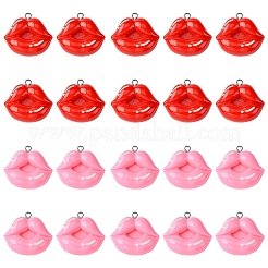 10Pcs 2 Colors Opaque Resin Pendants&nbsp;RESI-YW0003-46