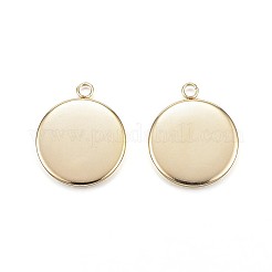 Ion Plating(IP) 304 Stainless Steel Pendant Cabochon Settings&nbsp;X1-STAS-G127-13-14mm-G
