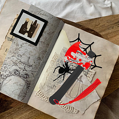 1Pc Blood Acrylic Bookmarks with Tassel&nbsp;AJEW-CP0009-57B
