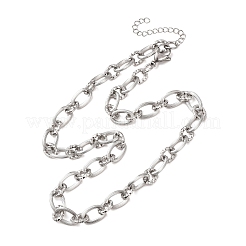 8MM 304 Stainless Textured Oval Link Chain Necklaces&nbsp;SA-CBA725A-26P