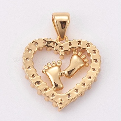 Brass Micro Pave Cubic Zirconia Pendants&nbsp;ZIRC-K076-08G