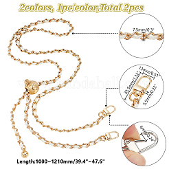 2Pcs 2 Styles PU Leather Chain Bag Handles&nbsp;AJEW-AR0002-02A