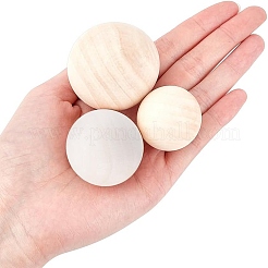 Natural Wooden Round Ball&nbsp;WOOD-PH0001-17-WH