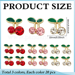 60Pcs 3 Colors Alloy Rhinestone Cabochons&nbsp;MRMJ-ME0001-03