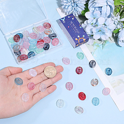 52Pcs 13 Colors Baking Paint Transparent Glass Beads&nbsp;GLAA-SC0003-18