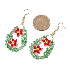 Glass Seed Beads Teardrop Dangle Earrings&nbsp;EJEW-MZ00302