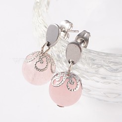 Natural Mixed Stone Ear Studs&nbsp;EJEW-JE01980