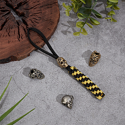 4Pcs 4 Styles Outdoor EDC Tool Brass Parachute Rope European Beads&nbsp;FIND-FG0003-73