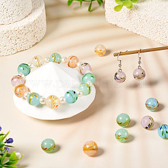 35Pcs 7 Colors Handmade Lampwork Round Beads&nbsp;LAMP-TA0001-58