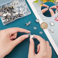 DIY Blank Dome Flat Round Earring Making Kit&nbsp;STAS-UN0047-92